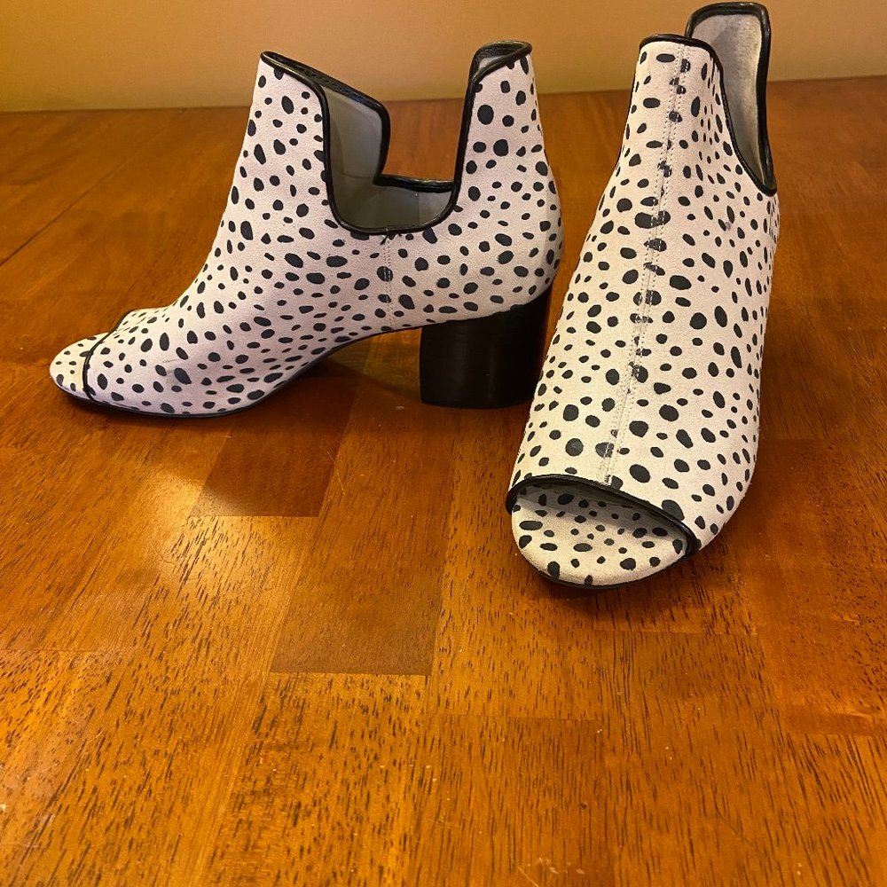 Lori Goldstein Polka Dot Suede Booties
